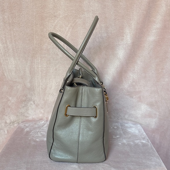 Coach Swagger Carryall Grey Pebble Leather Shoulder Bag with Two Tags - Picture 4 of 16